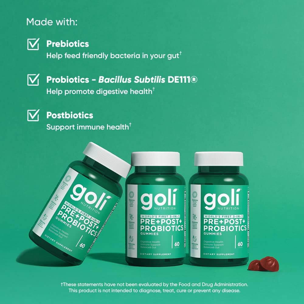 Buy Goli Nutrition Pre+Post+Probiotics Gummies at PHYTAMINS.AE