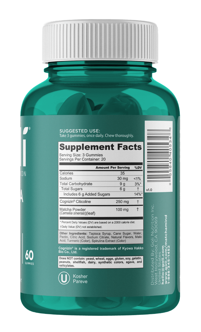 Buy Goli Nutrition Matcha Mind Cognitive Gummies at PHYTAMINS.AE