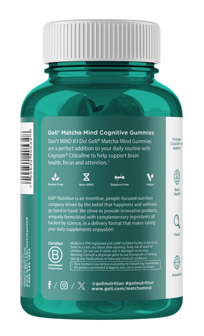 Buy Goli Nutrition Matcha Mind Cognitive Gummies at PHYTAMINS.AE