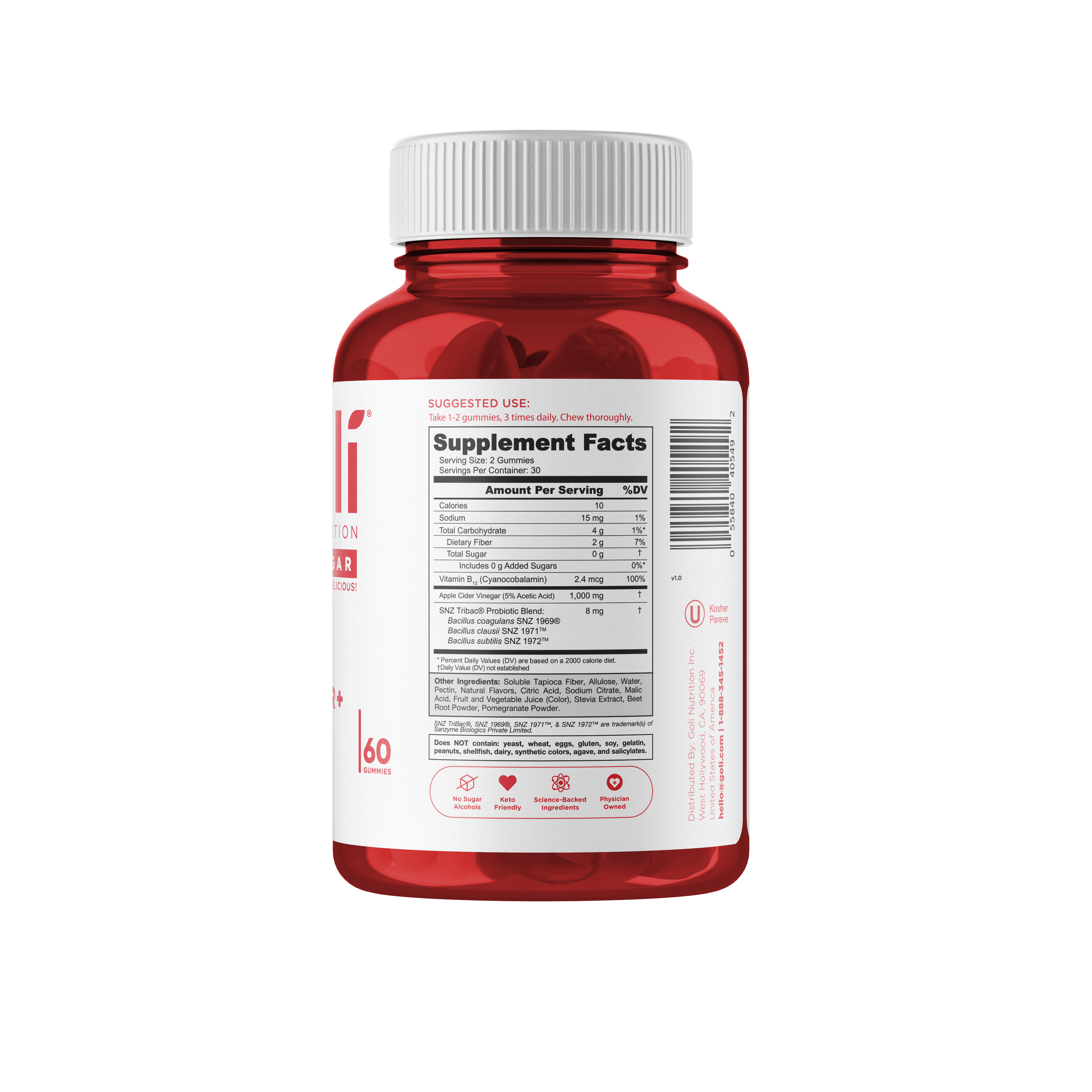 Buy Goli Nutrition Zero Sugar Apple Cider Vinegar (ACV+) Gummies at PHYTAMINS.AE