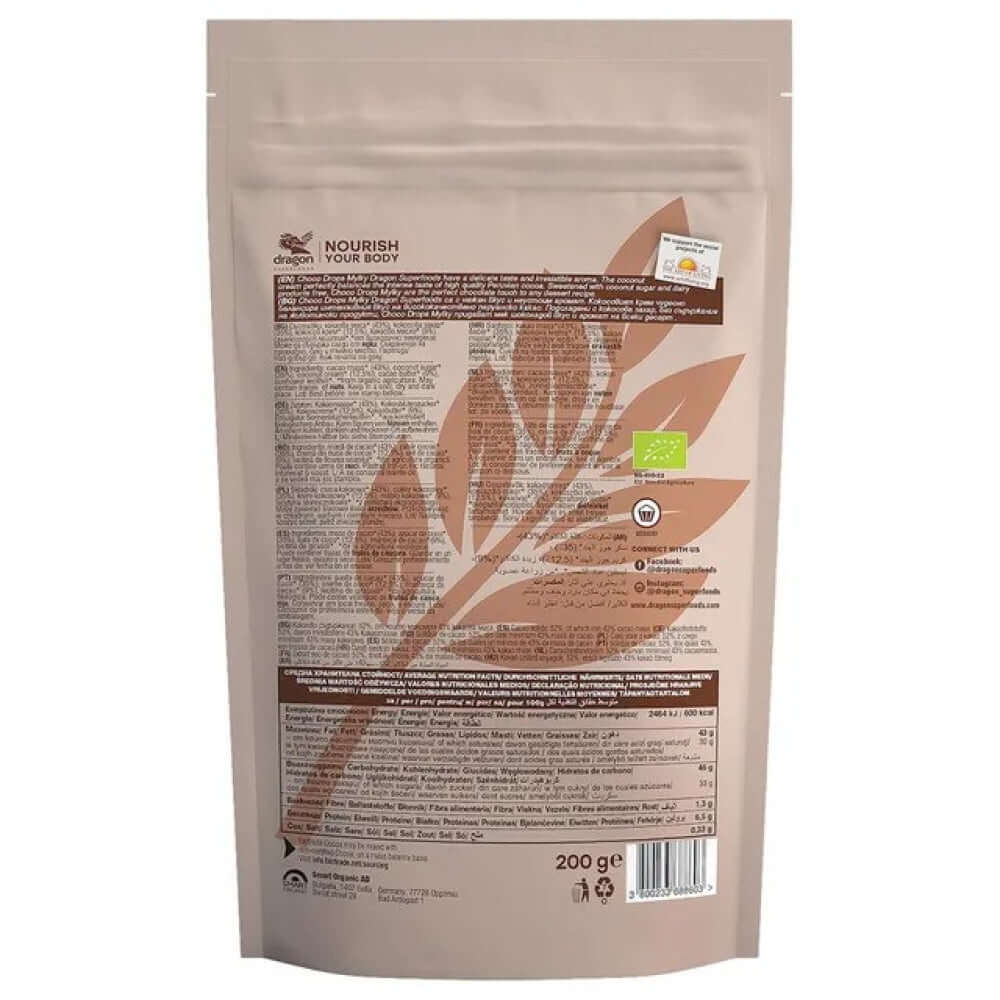 Dragon Superfoods Choco Drops Mylky Back