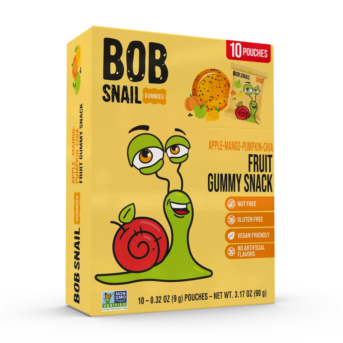 BOB SNAIL APPLE MANGO PUMPKIN CHIA FRUIT JELLIES 90 G