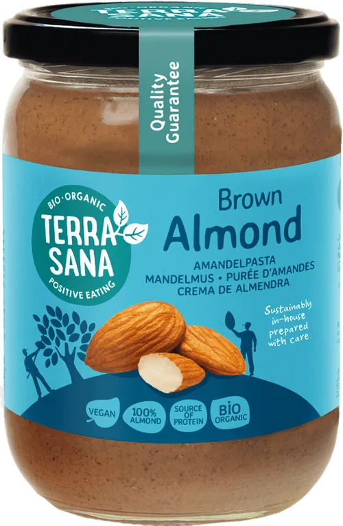 ORGANIC BROWN ALMOND BUTTER 500GM NL