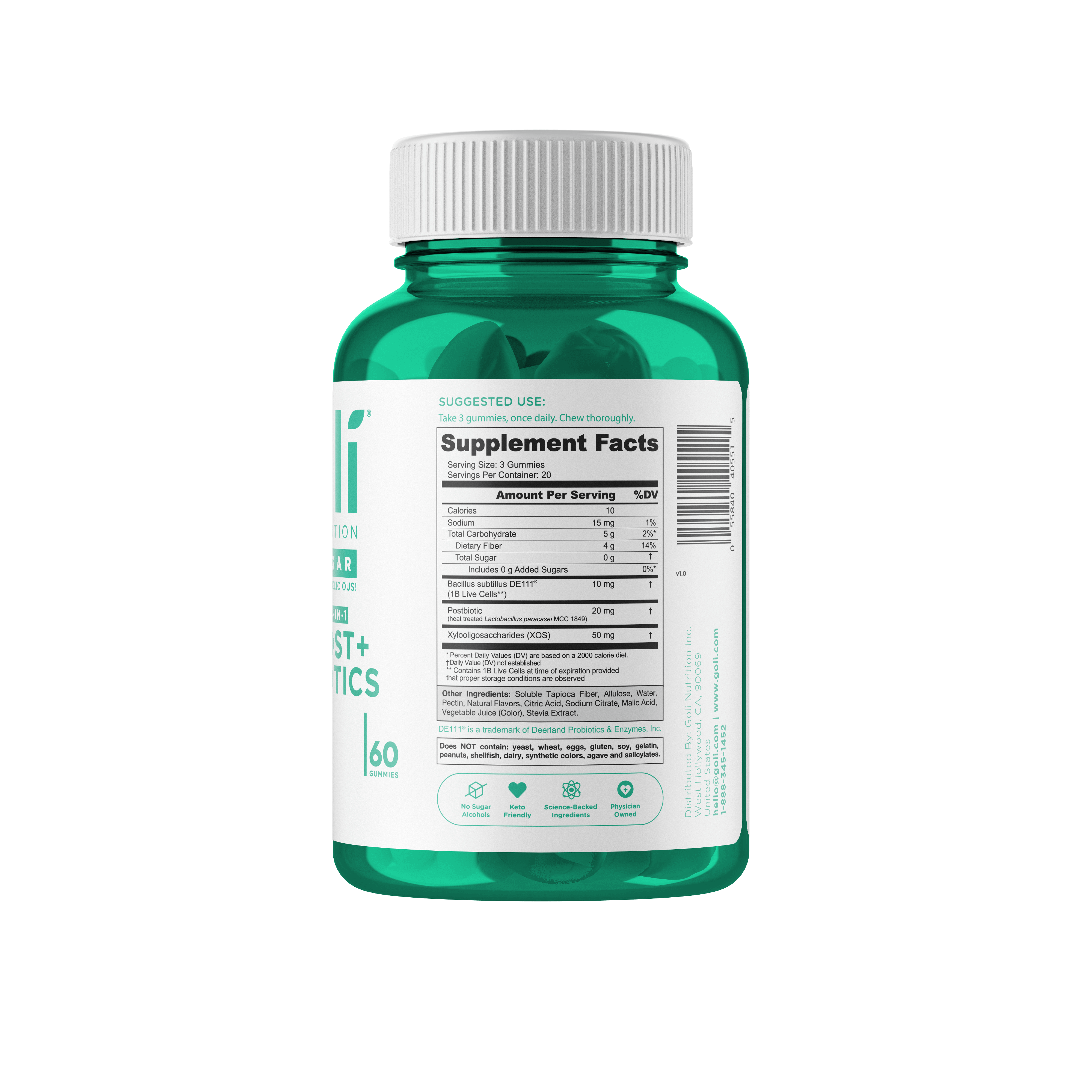 Buy Goli Nutrition Pre+Post+Probiotics Zero Sugar Gummies at PHYTAMINS.AE