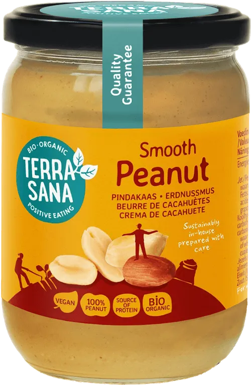 ORGANIC SMOOTH PEANUT BUTTER UNSALTED 500GM NL