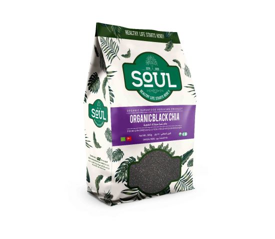 SOUL ORGANIC CHIA SEEDS BLACK 500GM